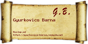Gyurkovics Barna névjegykártya
